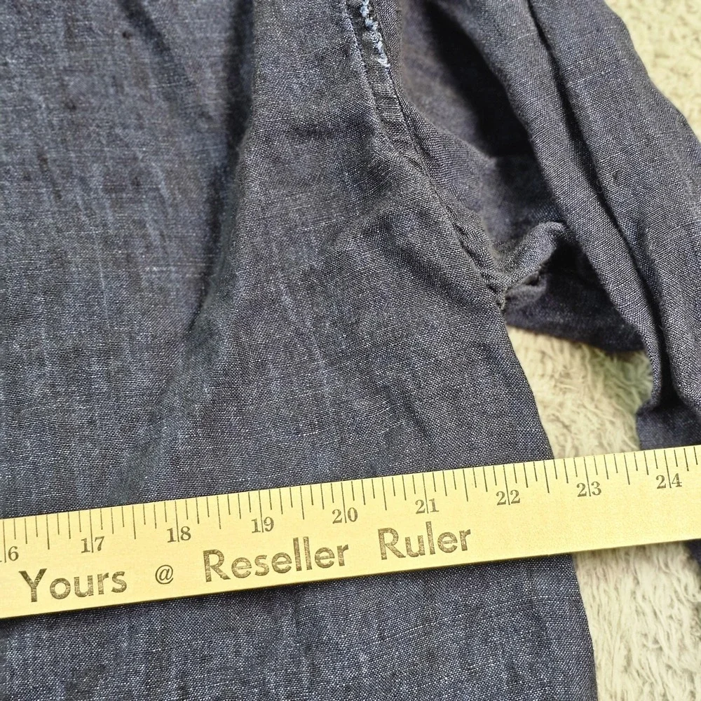 Banana Republic Shirt Mens XL Blue 100% Linen Long Sleeve Button Up‎ Casual